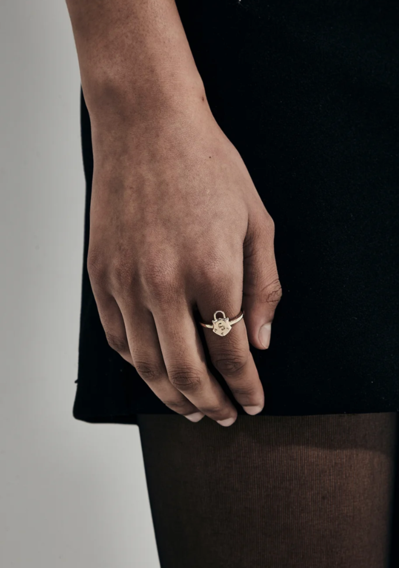 Stolen Girlfriends Club 18ct Gold Plated Shield Ring