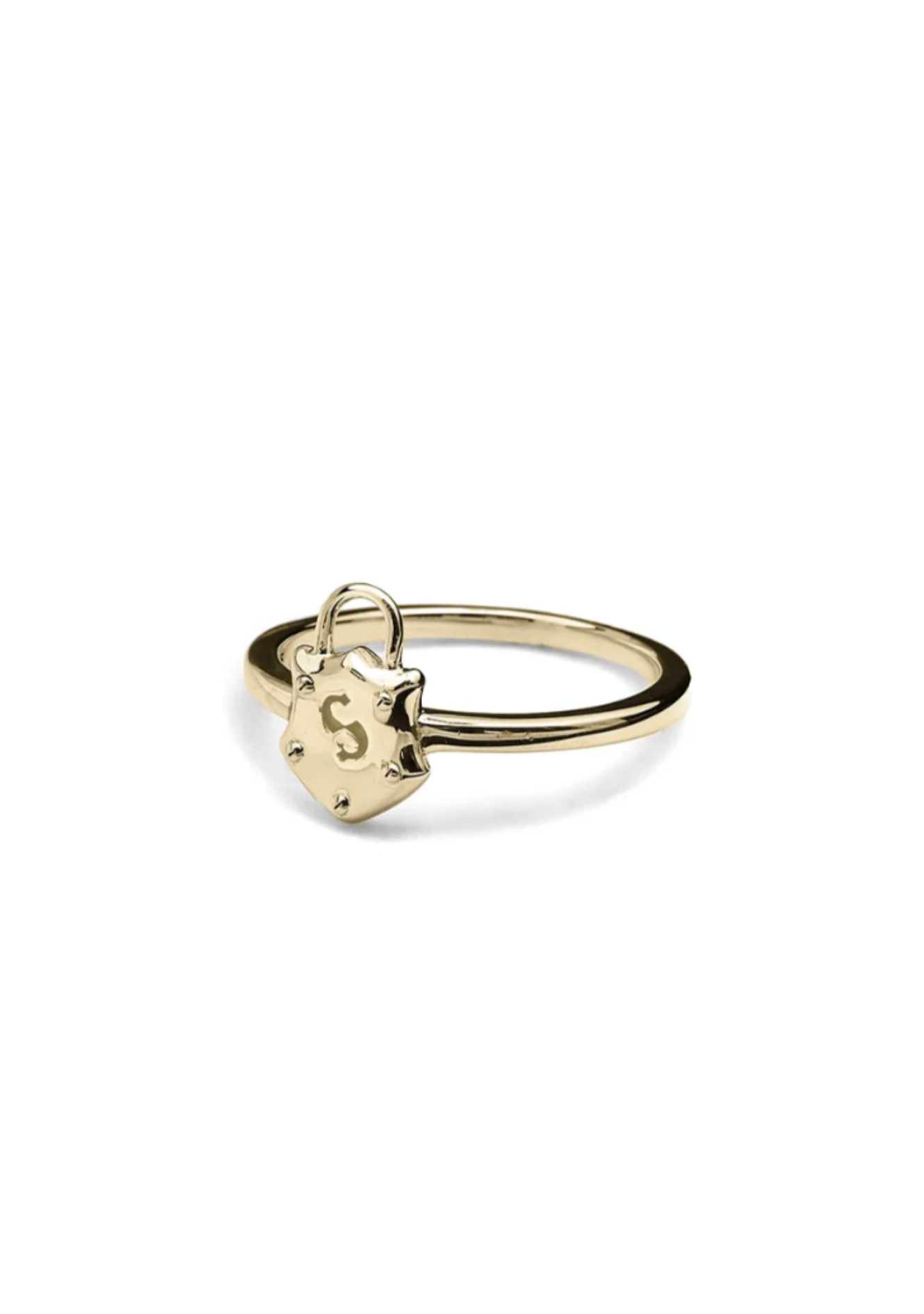 Stolen Girlfriends Club 18ct Gold Plated Shield Ring