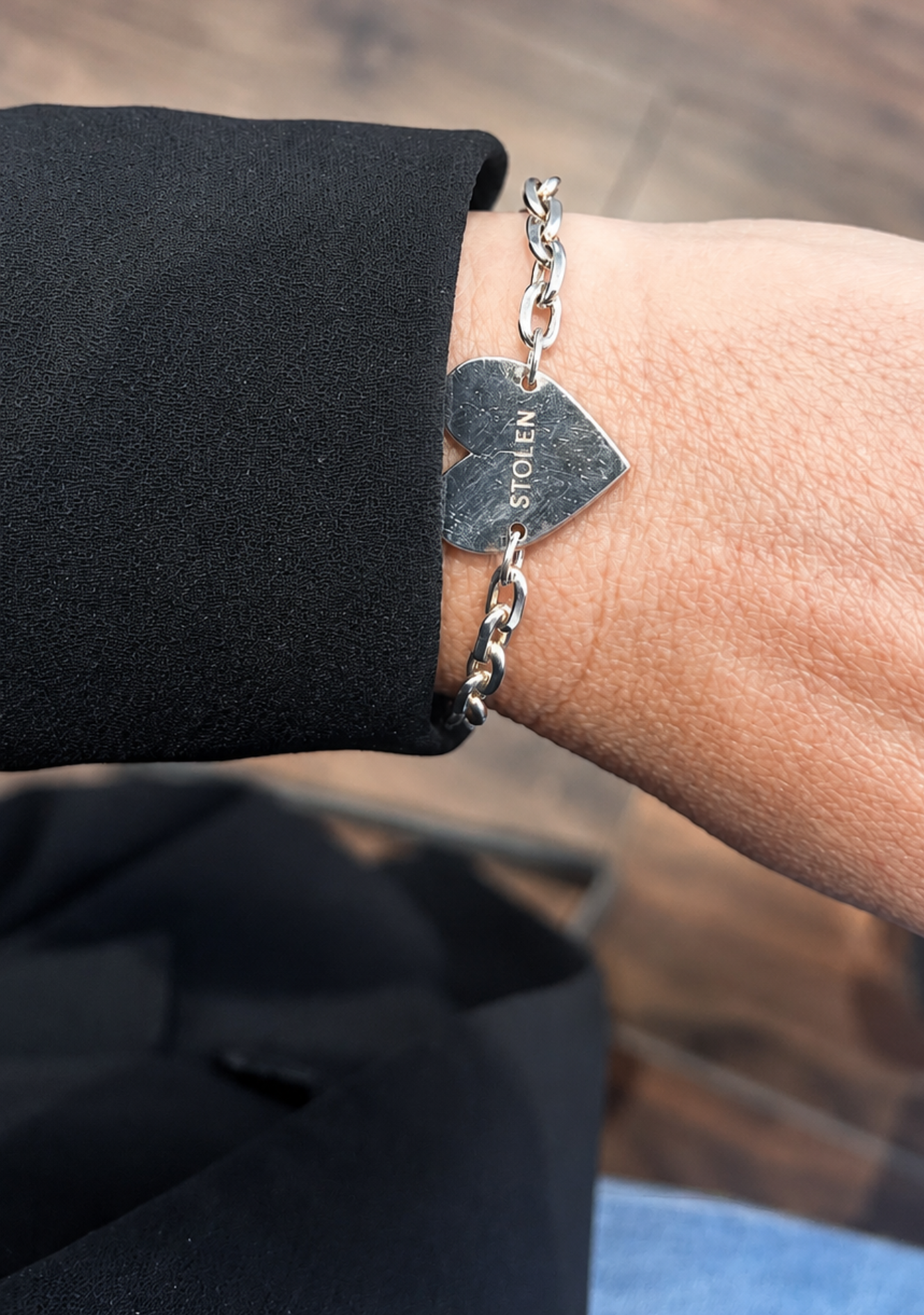 Stolen Girlfriends Club Sterling Silver Maxi Stolen Heart Bracelet