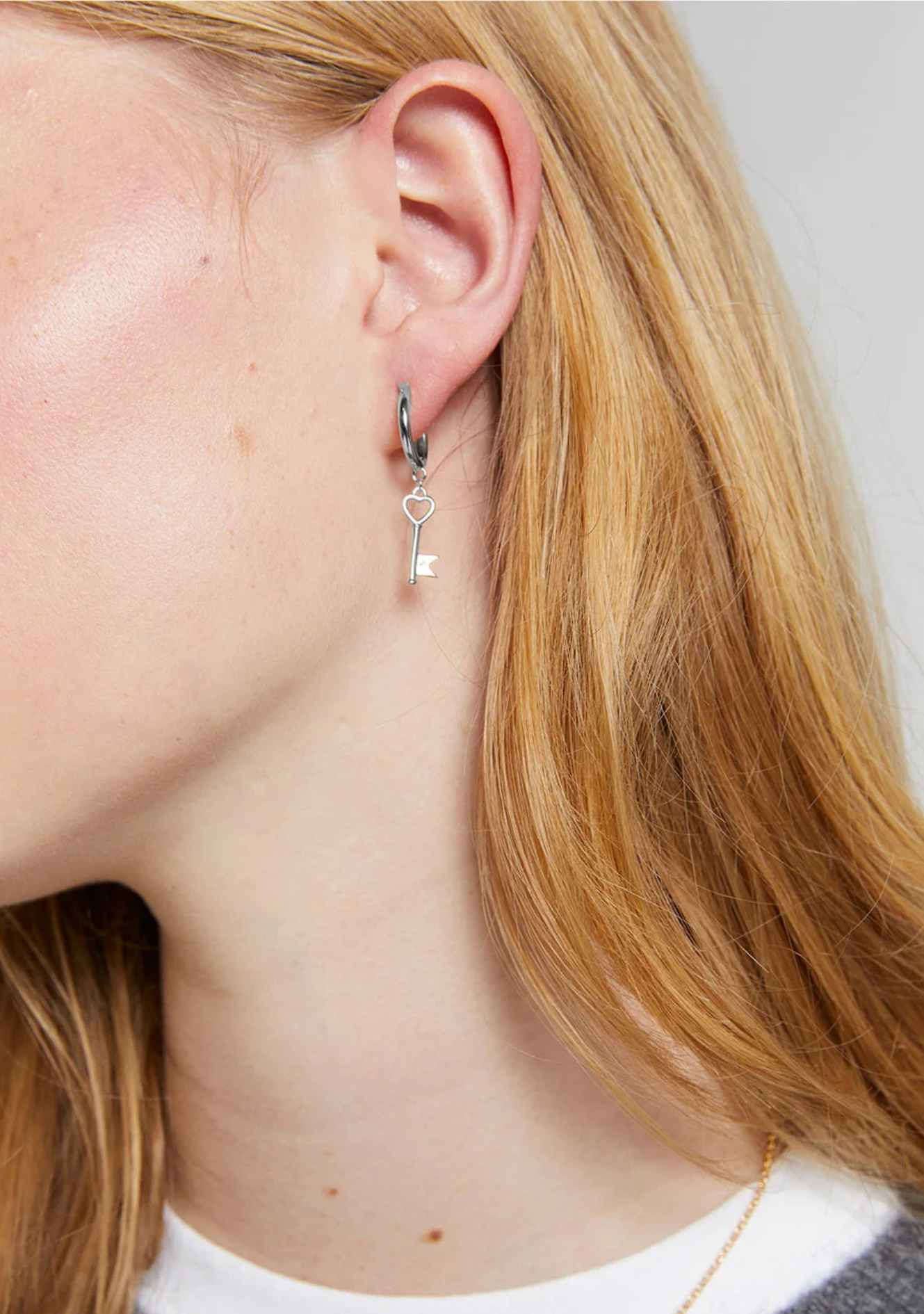 Karen Walker Sterling Silver Monogram Key Earrings