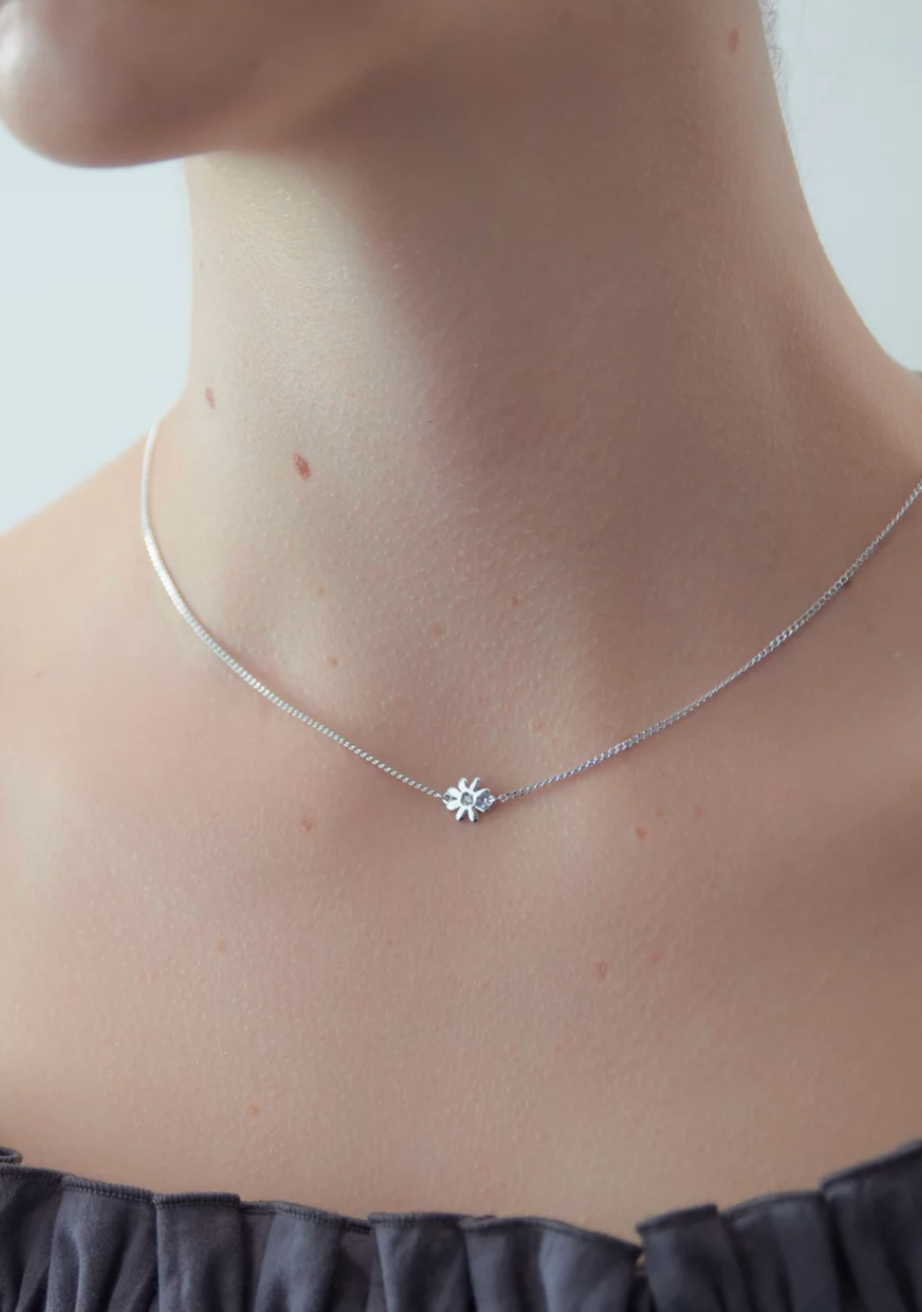 Karen Walker Sterling Silver Daisy Diamond Necklace