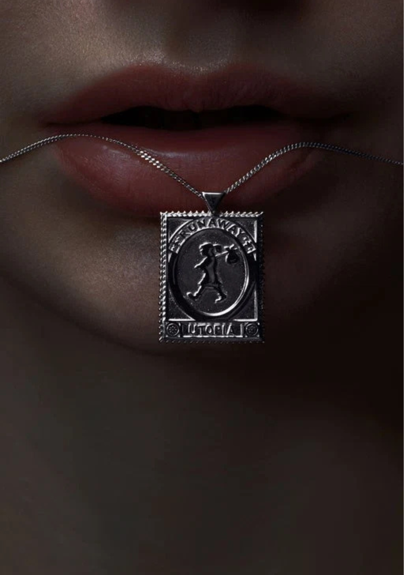 Karen Walker Sterling Silver Utopia Stamp Necklace