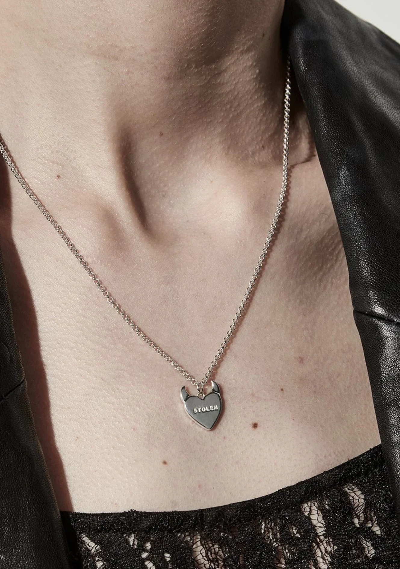 Stolen Girlfriends Club Sterling Silver Sinister Heart Necklace