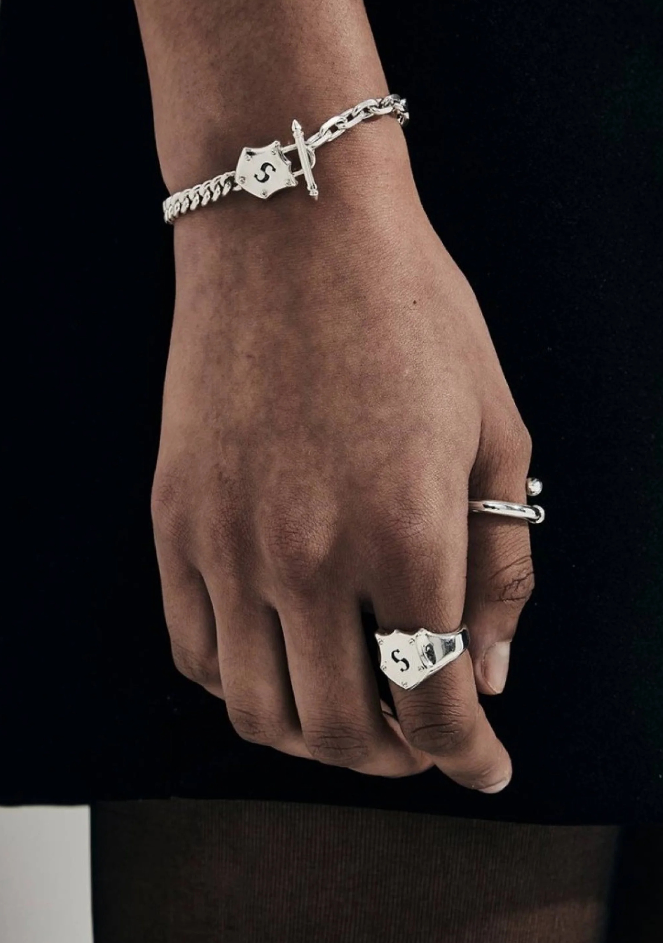 Stolen Girlfriends Club Sterling Silver Shield Signet Ring