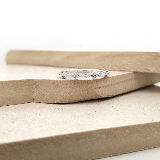 The Leni Setting 9ct White Gold Diamond Marquise & Round Shape Ring