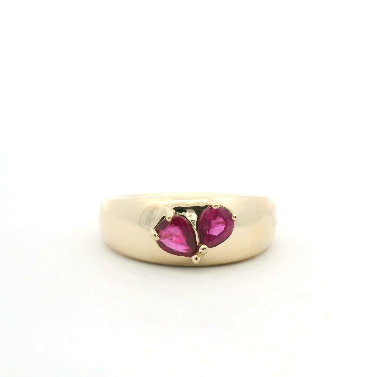 Ruby 9ct Yellow Gold Love Dome Ring