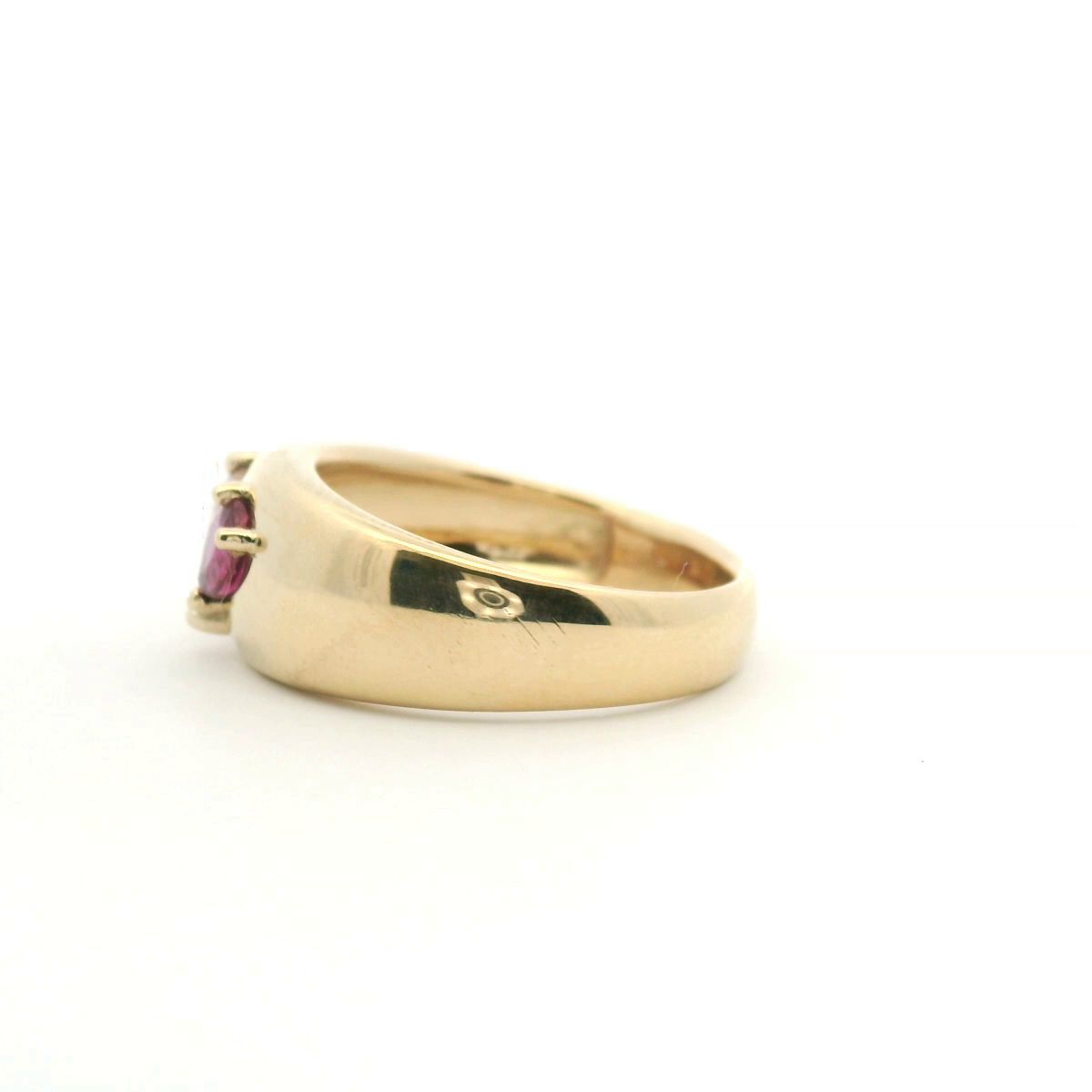 Ruby & Morganite 9ct Yellow Gold Love Dome Ring