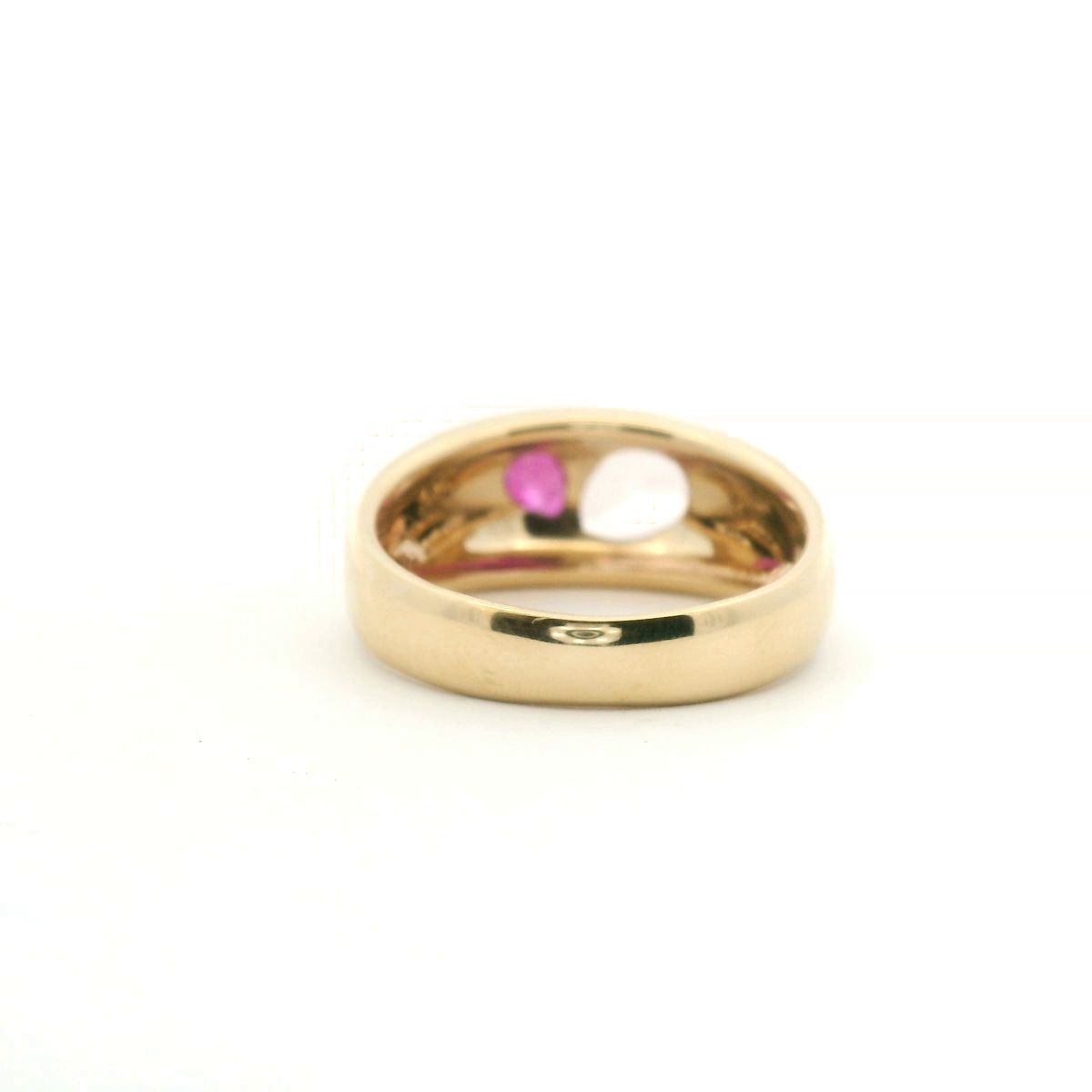 Ruby & Morganite 9ct Yellow Gold Love Dome Ring