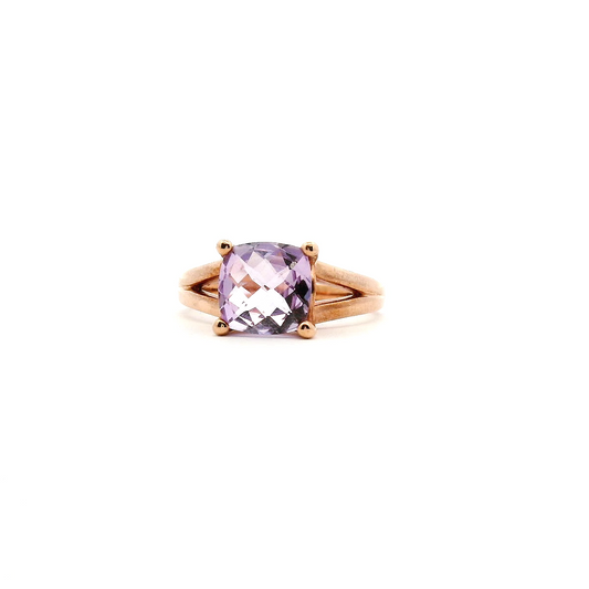 Amethyst 9ct Rose Gold Split Band Ring