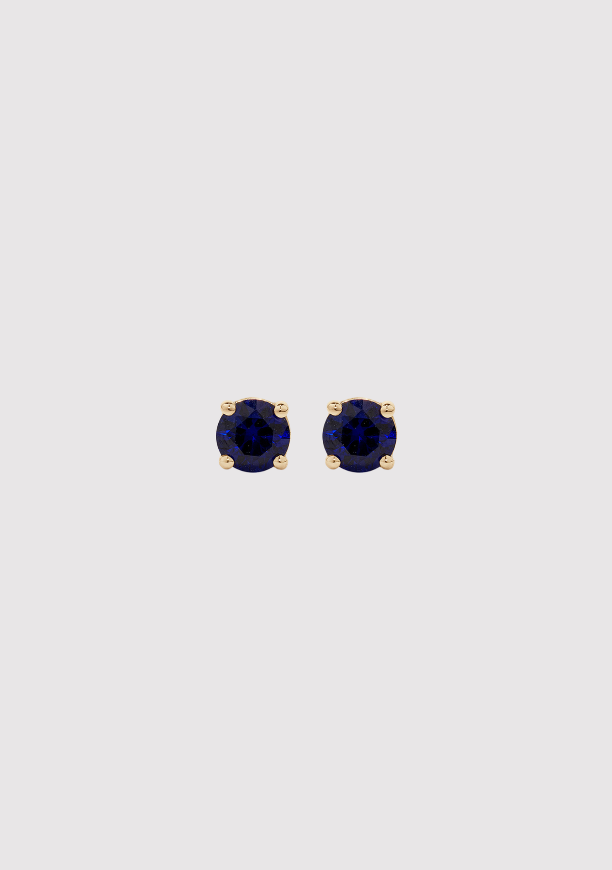 9ct Yellow Gold Laboratory Grown Sapphire Birthstone Stud Earrings