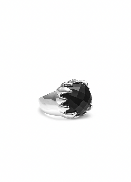 Stolen Girlfriends Club Sterling Silver Claw Ring Onyx Size T
