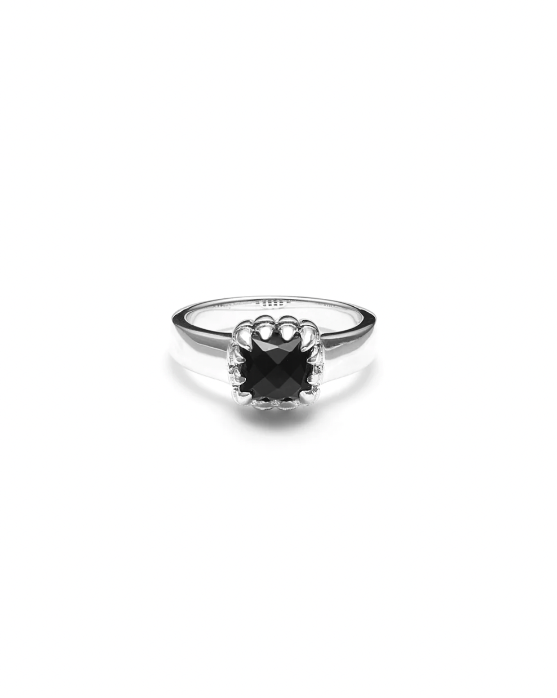 Stolen Girlfriends Club Sterling Silver Baby Claw Ring Onyx Size S