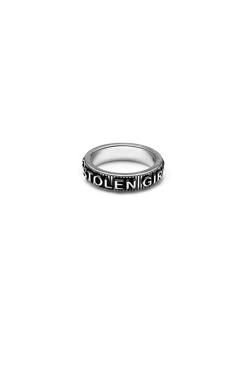 Stolen Girlfriends Club Corrugated Text Ring Size T