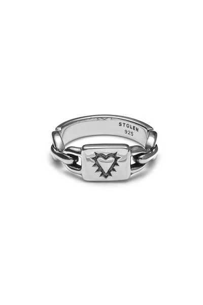 Stolen Girlfriends Club Sterling Silver Locked Heart Ring
