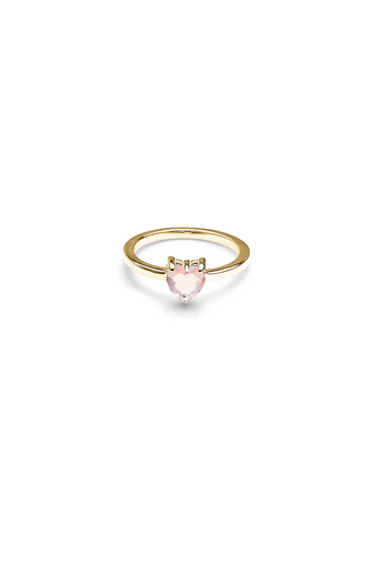 Stolen Girlfriends Club 18ct Gold Plated Rose Quartz Talon Ring