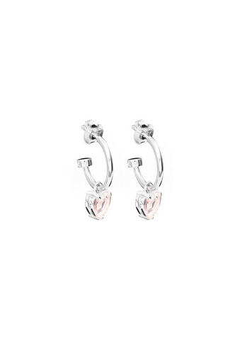 Stolen Girlfriends Club Sterling Silver Rose Quartz Talon Anchor Sleeper Earrings