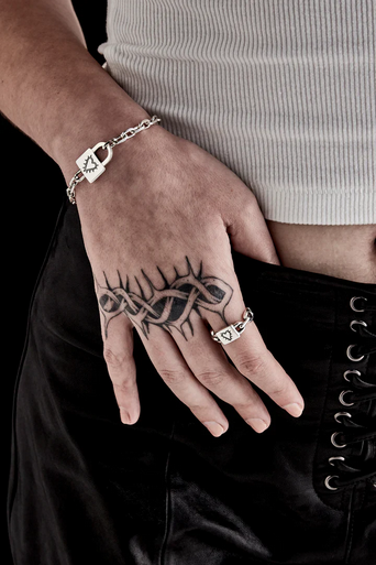 Stolen Girlfriends Club Sterling Silver Locked Heart Bracelet