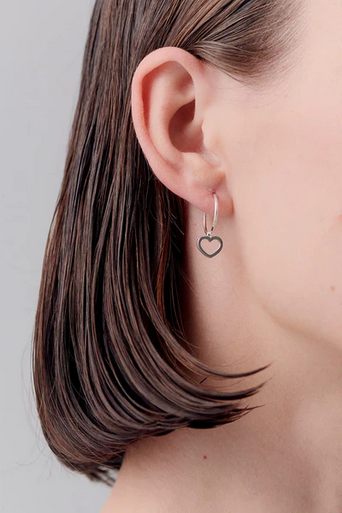 Karen Walker Sterling Silver Mini Heart Sleeper Earrings