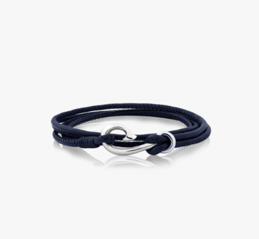 Evolve Navy Leather Travel Wrap Bracelet