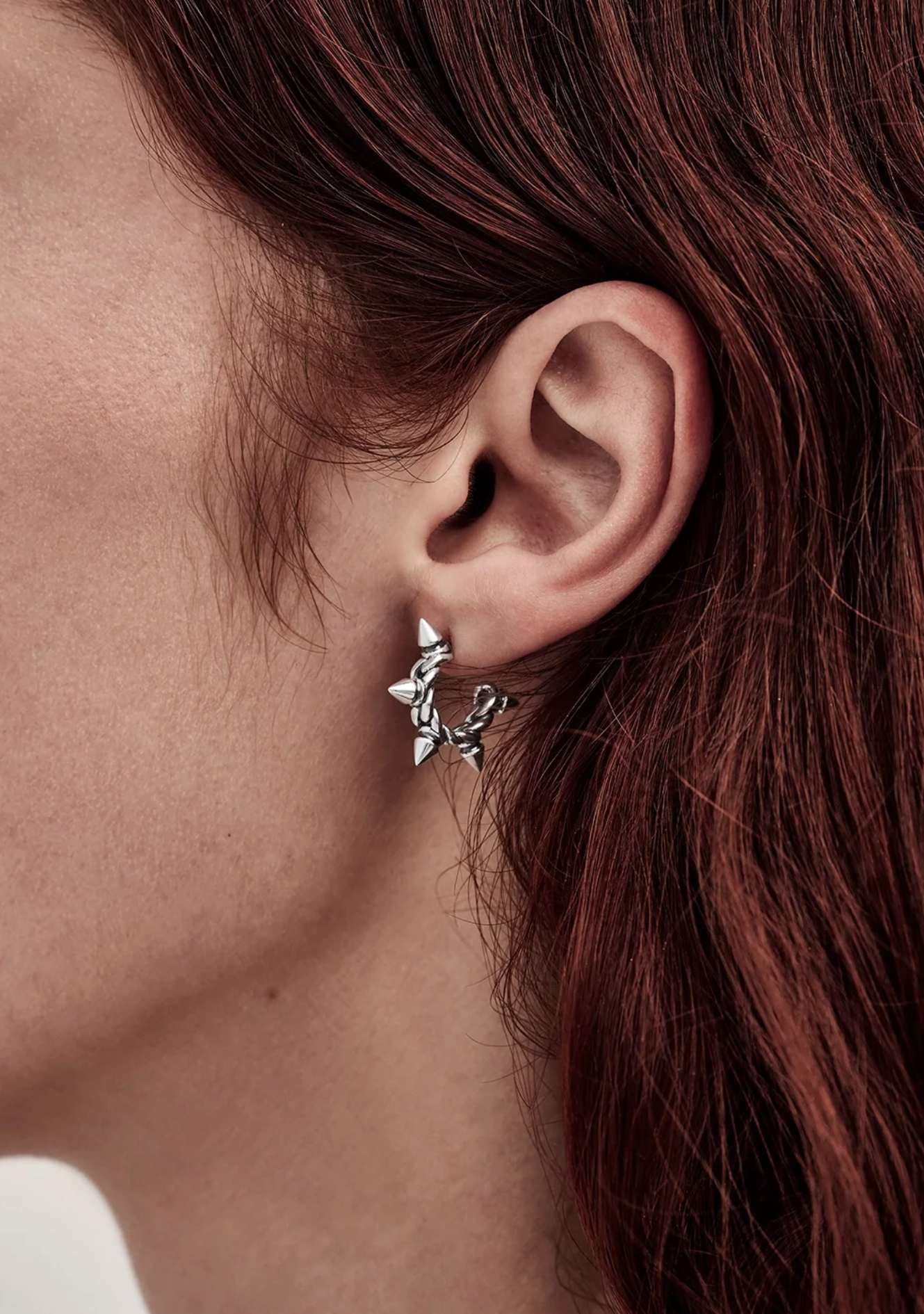 Stolen Girlfriends Club Sterling Silver Spiked Hoop Earrings