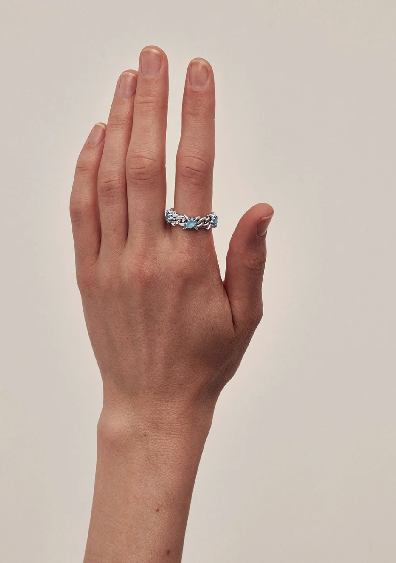 Stolen Girlfriends Club Sterling Silver Precious Punk Eternity Curb Ring