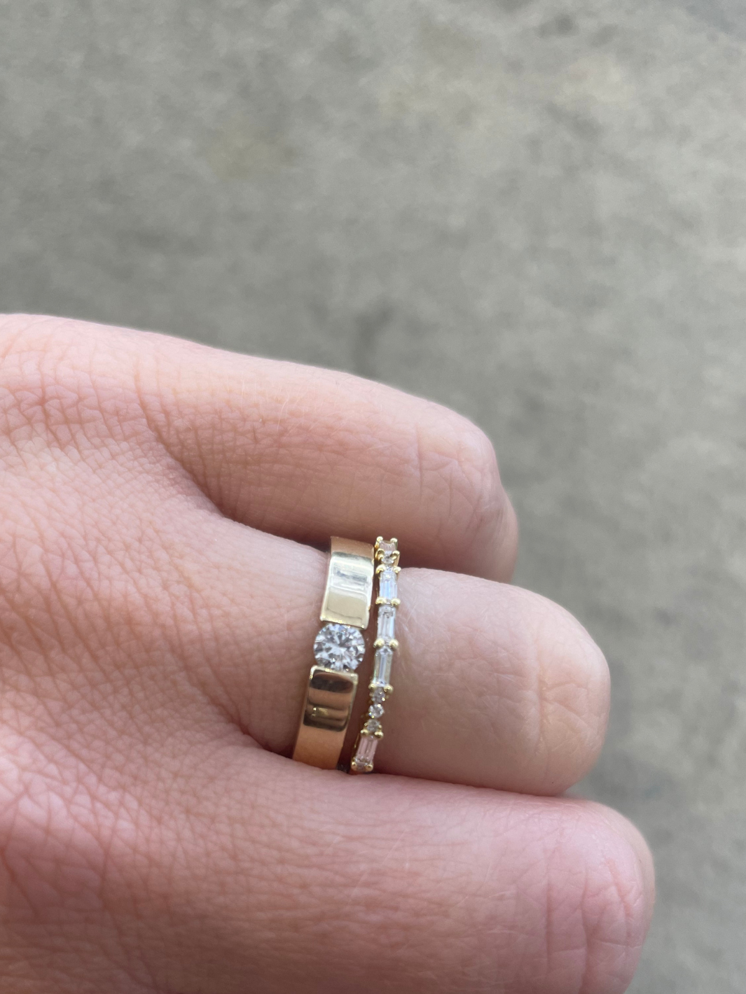 The Stevie Setting 18ct Yellow Gold Baguette & Round Diamond Band