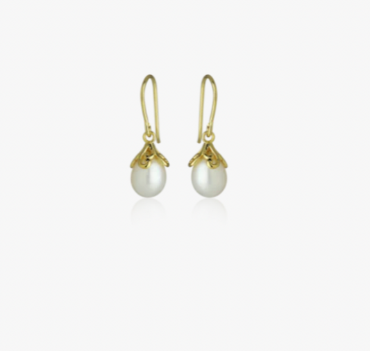 Evolve Gold Vermeil Pearl Devotion Drop Earrings