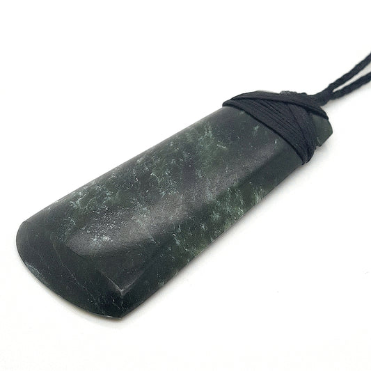 Greenstone Toki Pendant on Black Cord