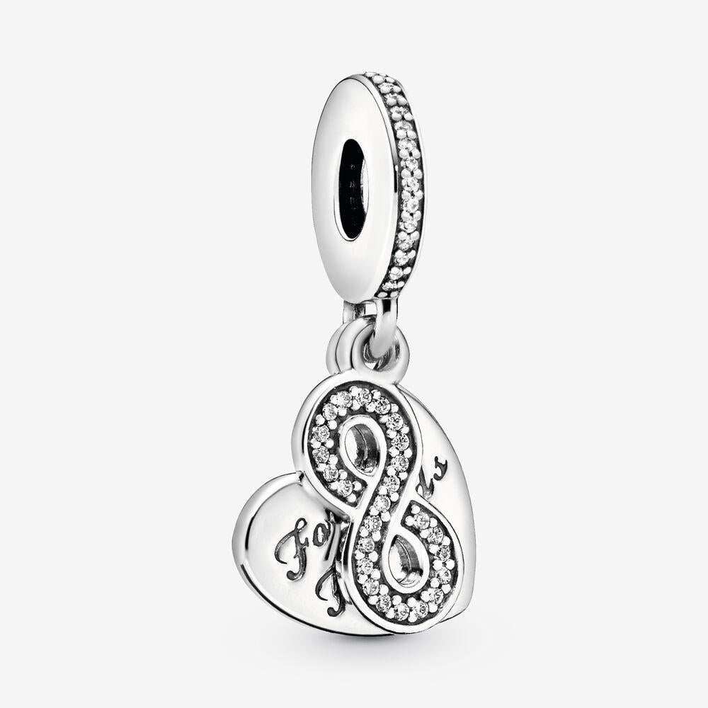 Pandora Sterling Silver w CZ Forever Friends Hanging Charm 791948cz
