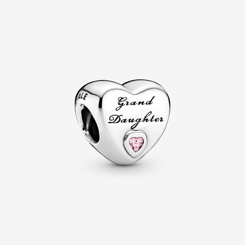 Pandora Sterling Silver Granddaughter's Love Charm w Pink CZ 796261pcz