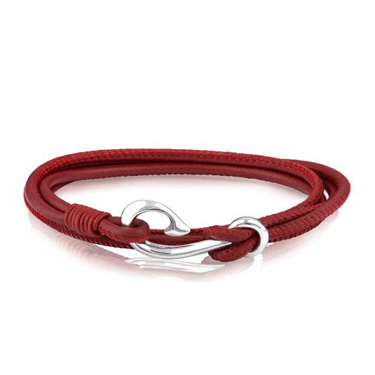 Evolve Pohutukawa Red Leather Travel Wrap Bracelet