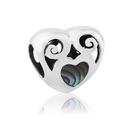 Evolve Sterling Silver Love Paua Charm