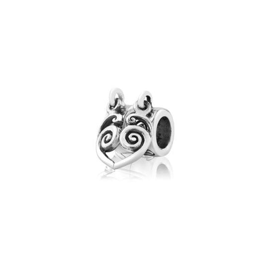 Evolve Sterling Silver Eternity Heart Duo Charm