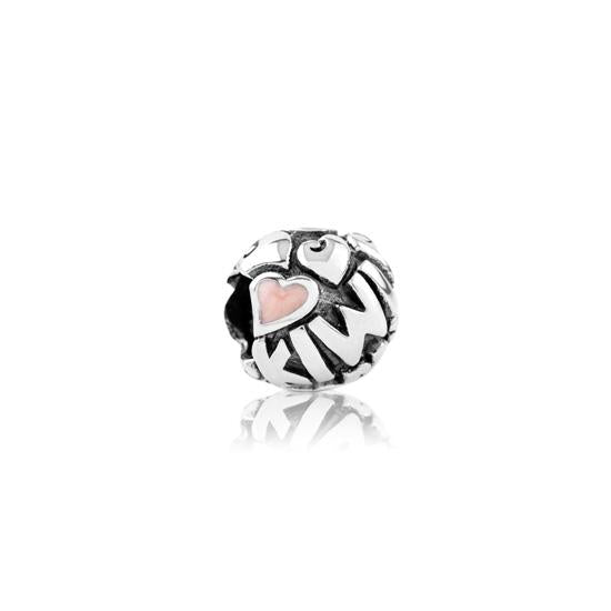 Evolve Stg Silver Kiwi Mum (Pink Enamel) Charm