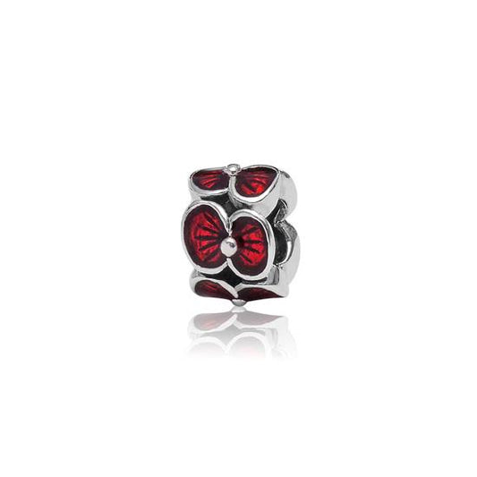 Evolve Sterling Silver and Enamel Remembrance Poppy Charm