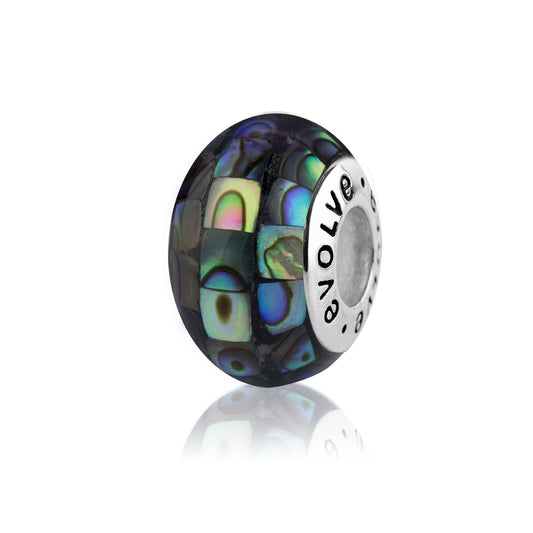 Evolve Sterling Silver Paua Mosaic Charm