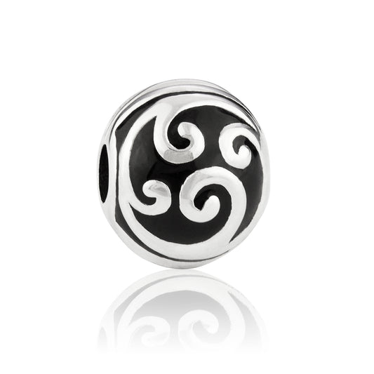 Evolve Stg silver Fern Frond (enamel) Clip Charm