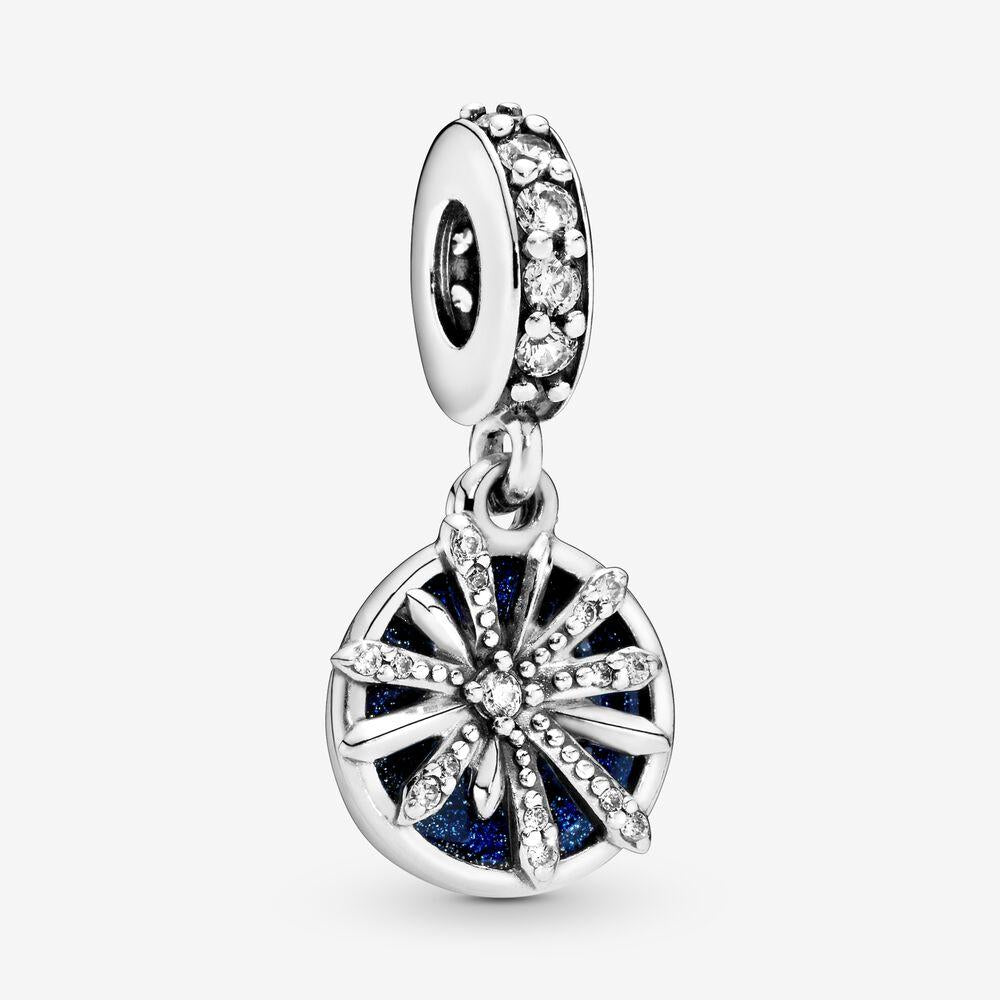 Pandora Dazzling Wishes Silver Hanging Charm with Blue Enamel