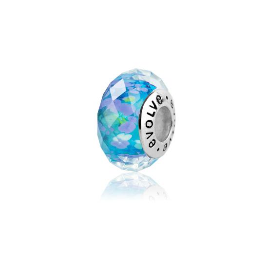 Evolve Sterling Silver Kapiti Faceted Murano Glass Charm