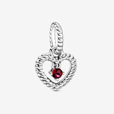 Pandora Sterling Silver Blazing Red Hanging Heart Charm 798854c02