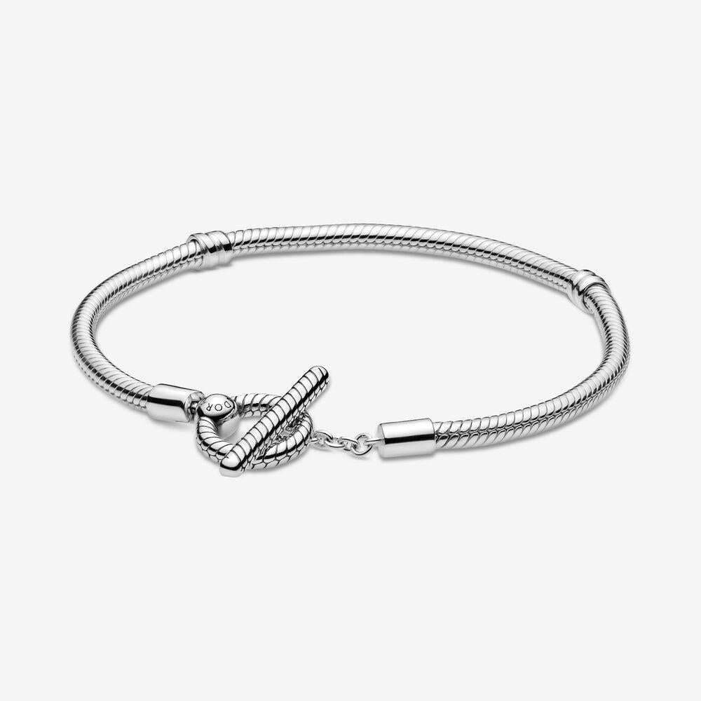 Pandora Moments Sterling Silver T-Bar Snake Chain Bracelet