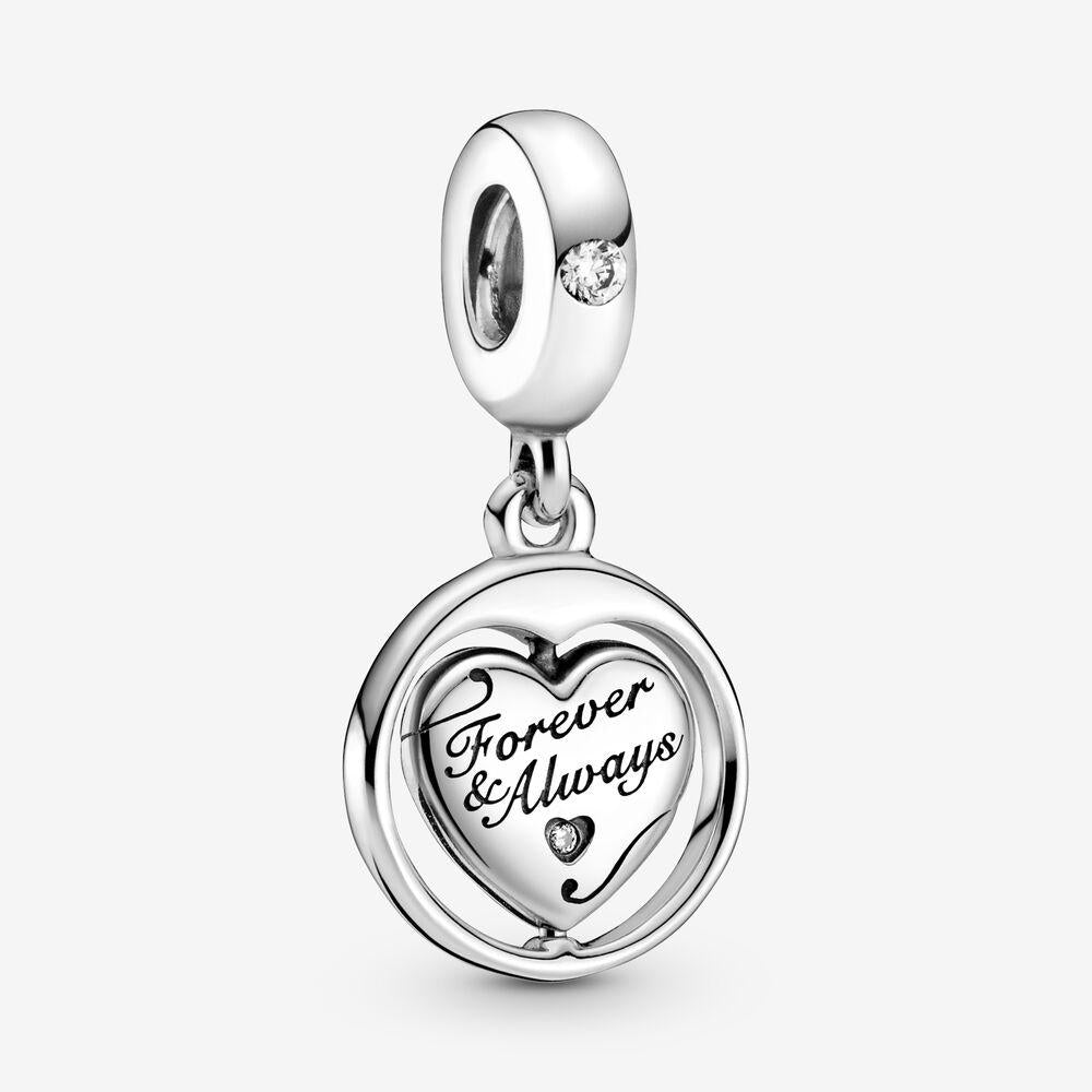 Pandora Sterling Silver CZ Heart Spinning Dangle Charm 799266c01