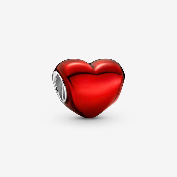Pandora Sterling Silver Heart Charm with Red Enamel 799291c02