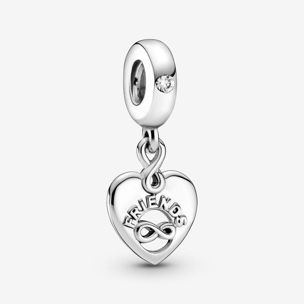Pandora Sterling Silver Friends & Infinity Heart Dangle Charm 799294c01
