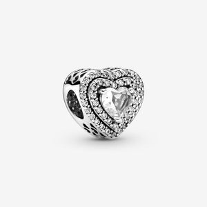 Pandora Sterling Silver Heart Charm with Clear CZ 799218c01