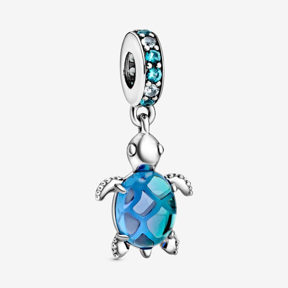 Pandora Sterling Silver Murano Glass Sea Turtle Hanging Charm 798939c01