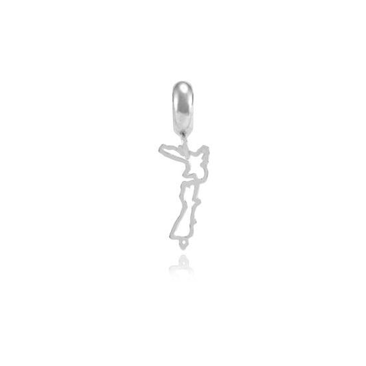 Evolve Sterling Silver NZ Map Hanging Charm