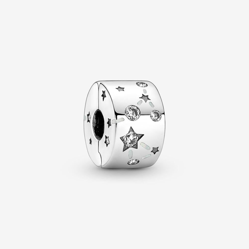 Pandora Sterling Silver Stars and Galaxy Clip with Clear CZ 790010c01