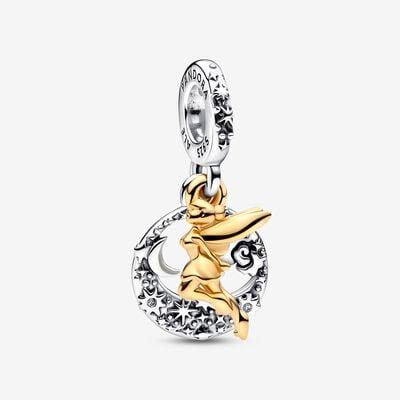 Pandora Sterling Silver and 14ct Gold Plated Disney Tinker Bell Celestial Night Dangle Charm 762517C01