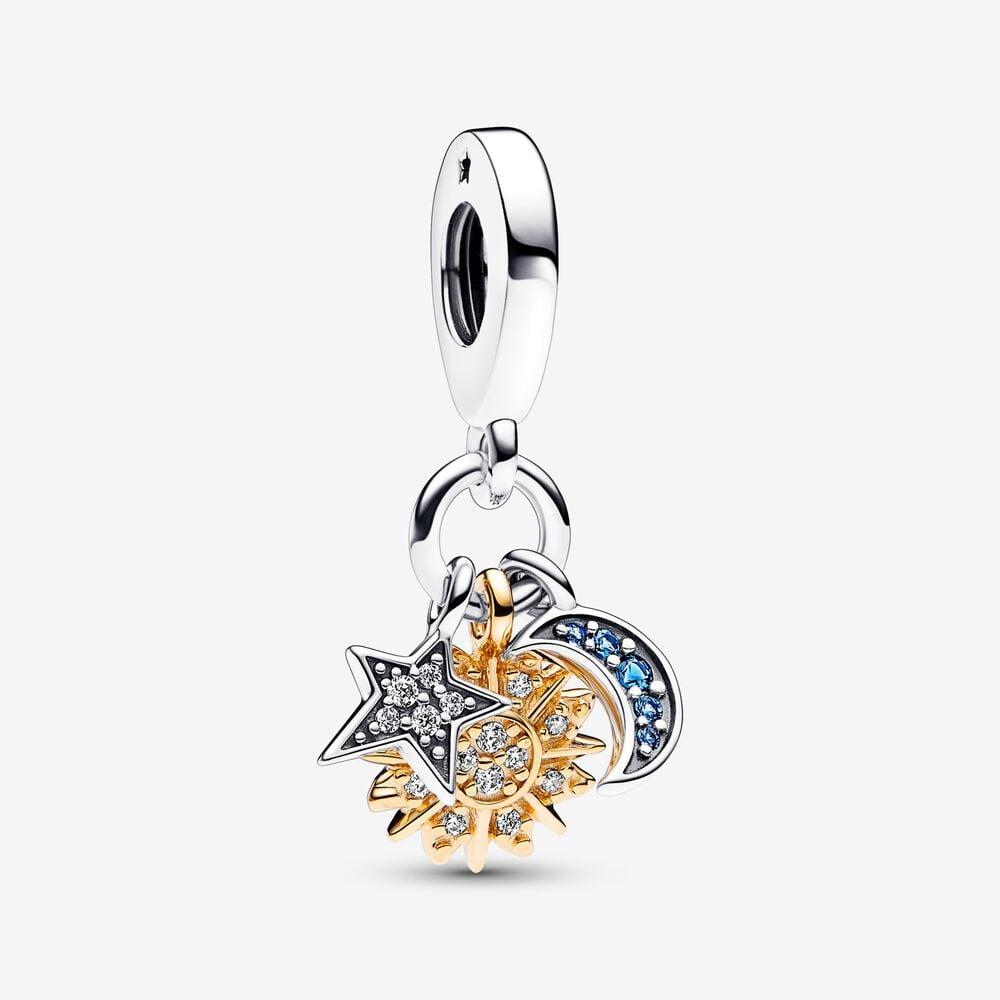 Pandora Sterling Silver and 14ct Gold Plated Celestial Dangle Charm 762676c01